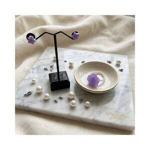 Flower Ring and Stud Earrings Jewelry Set for Women